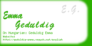 emma geduldig business card